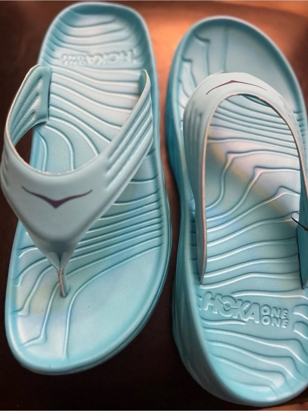 Hoka One One Ora Recovery Scuba Blue Mens Flip Flops!!(11)